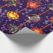 クリスマスボールオーナメント6枚D-Blue ラッピングペーパー (角)