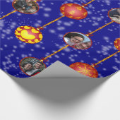 クリスマスボールオーナメント6枚D-Navy ラッピングペーパー (角)