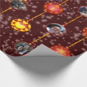 クリスマスボールオーナメント6枚D-Red ラッピングペーパー (角)