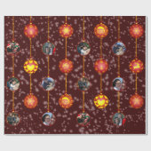 クリスマスボールオーナメント6枚D-Red ラッピングペーパー (フラット)