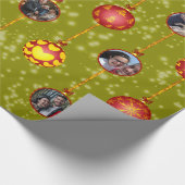 クリスマスボールオーナメント6枚D-Yellow ラッピングペーパー (角)