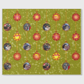 クリスマスボールオーナメント6枚D-Yellow ラッピングペーパー (フラット)