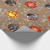 クリスマスボールオーナメント6枚L – オレンジ ラッピングペーパー (角)