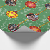 クリスマスボールオーナメント6枚L – 緑 ラッピングペーパー (角)