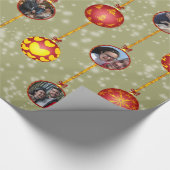 クリスマスボールオーナメント6枚L – 黄色 ラッピングペーパー (角)