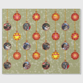 クリスマスボールオーナメント6枚L – 黄色 ラッピングペーパー (フラット)