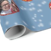 クリスマスボールオーナメント6枚L-Blue ラッピングペーパー (ロールコーナー)