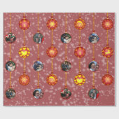 クリスマスボールオーナメント6枚L-Red ラッピングペーパー (フラット)