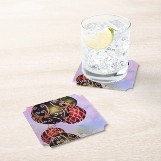 クリスマスボールオーナメント ペーパーコースター (インサイチュ)