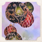 クリスマスボールオーナメント ペーパーコースター (正面)