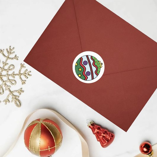 クリスマスボールオーナメント ラウンドシール