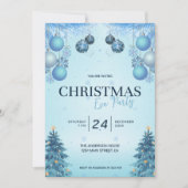 クリスマスボールクリスマス（青） 招待状 (正面)