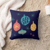 クリスマスボールグリーンイエローヴィンテージ クッション (ブランケット)