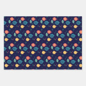 クリスマスボールグリーンイエローヴィンテージ ラッピングペーパーシート (正面2)