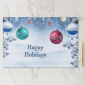 クリスマスボールススノーウィホリデーティアウェイランチョンマット ペーパーパッド (インサイチュ)