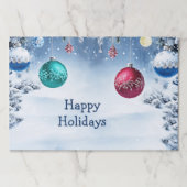 クリスマスボールススノーウィホリデーティアウェイランチョンマット ペーパーパッド (正面)