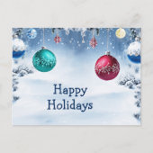クリスマスボールススノーウィーホリデーポストカード ポストカード (正面)