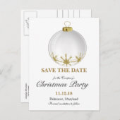 クリスマスボールスタークリスマスパーティー保存日 案内ポストカード (正面/裏面)