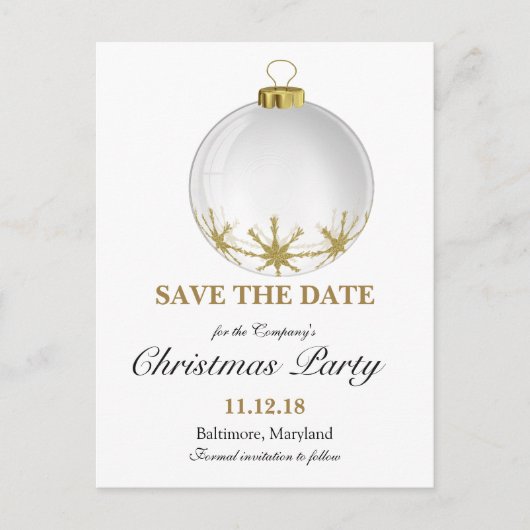 クリスマスボールスタークリスマスパーティー保存日 案内ポストカード (正面)