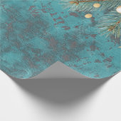 クリスマスボールスターブランチヴィンテージ ラッピングペーパー (角)