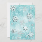 クリスマスボールスノーフレークタイポグラフィホリデーパーティー 招待状 (裏面)