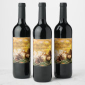 クリスマスボールスノーフレークパインコーン ワインラベル (ボトル)