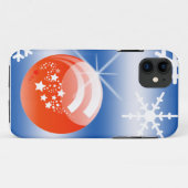クリスマスボールスノーフレークブルー白レッド Case-Mate iPhoneケース (裏面(横))