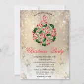 クリスマスボールスノーフレーク会社クリスマスパーティー 招待状 (正面)