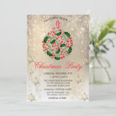 クリスマスボールスノーフレーク会社クリスマスパーティー 招待状 (スタンド正面)