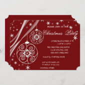 クリスマスボールスノーフレーク、コーポレートクリスマスパーティー 招待状 (正面/裏面)