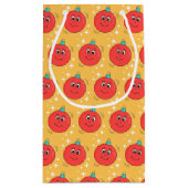 クリスマスボールスマイリーレトロな漫画のキャラクター スモールペーパーバッグ (裏面)