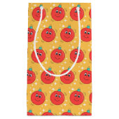 クリスマスボールスマイリーレトロな漫画のキャラクター スモールペーパーバッグ (正面)