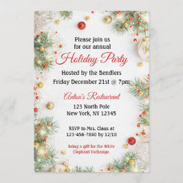 クリスマスボールズホリデーパーティ招待状 招待状