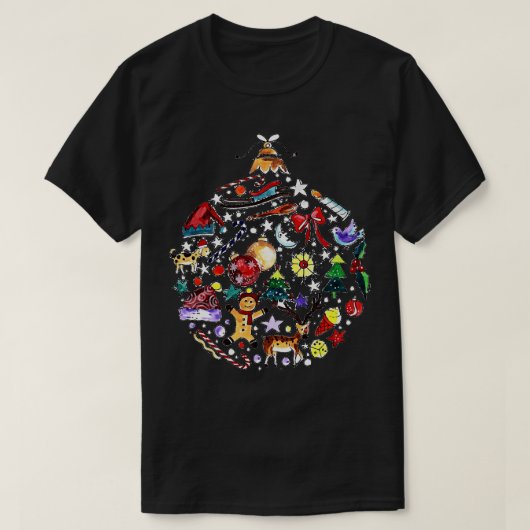 クリスマスボールテーマ Tシャツ (デザイン正面)