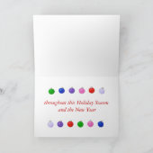 クリスマスボールハッピーホリデーグリーティングカード シーズンカード (内部)