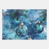 クリスマスボールパターン ラッピングペーパーシート (正面2)