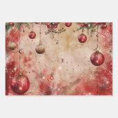 クリスマスボールパターン ラッピングペーパーシート (正面)