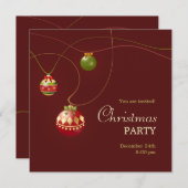 クリスマスボールパーティの招待状 招待状 (正面/裏面)