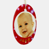 クリスマスボールフォトフレームオーナメント セラミックオーナメント (右)