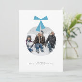 クリスマスボールフォトホリデーカード シーズンカード (スタンド正面)