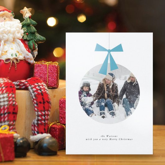 クリスマスボールフォトホリデーカード シーズンカード