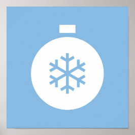 クリスマスボールブルーポスター ポスター