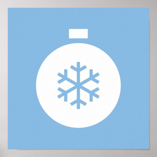 クリスマスボールブルーポスター ポスター (正面)