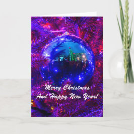 クリスマスボールブルーレッド シーズンカード