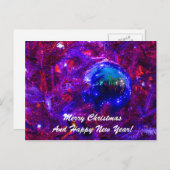 クリスマスボールブルーレッド シーズンポストカード (正面/裏面)