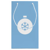 クリスマスボールブルー抱き枕 スモールペーパーバッグ (裏面)