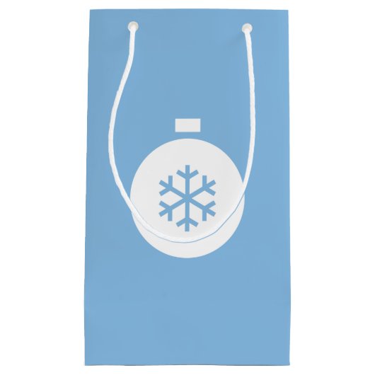 クリスマスボールブルー抱き枕 スモールペーパーバッグ (正面)