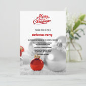 クリスマスボールプレゼントシルバークリスマスパーティー 招待状 (スタンド正面)