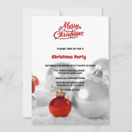 クリスマスボールプレゼントシルバークリスマスパーティー 招待状