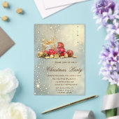 クリスマスボールプレゼント金ゴールドクリスマスパーティー アクリル招待状 (インサイチュ (ウェディング))